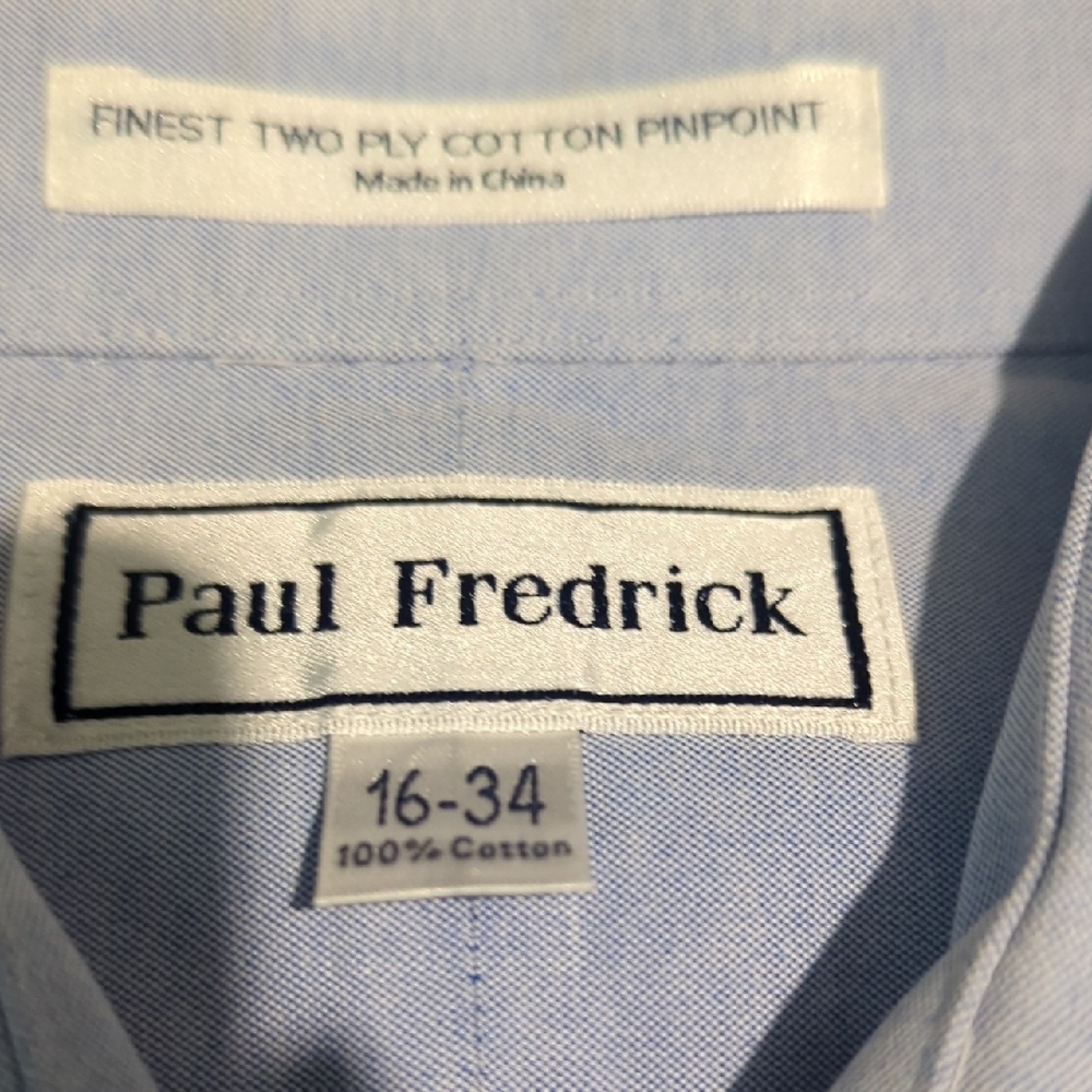 Paul Fredrick Light Blue Casual Button Down Shirt - Picture 6 of 7